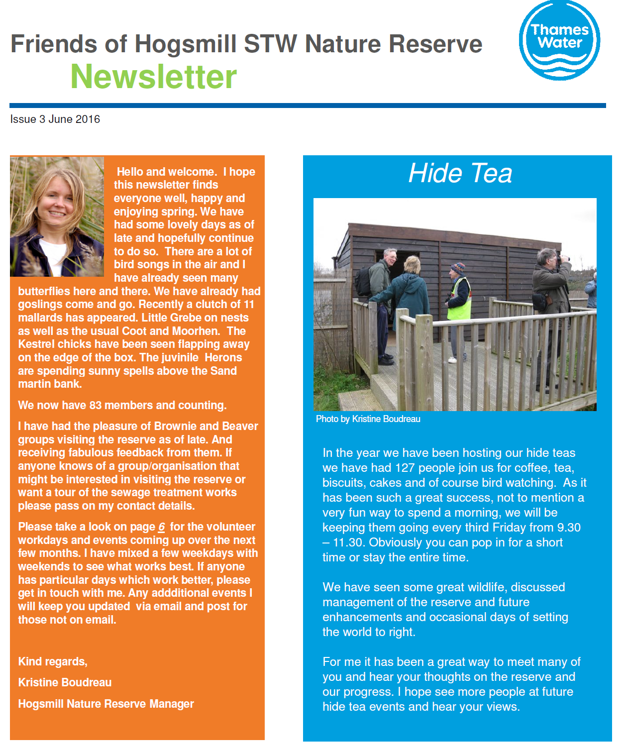 First page of newsletter